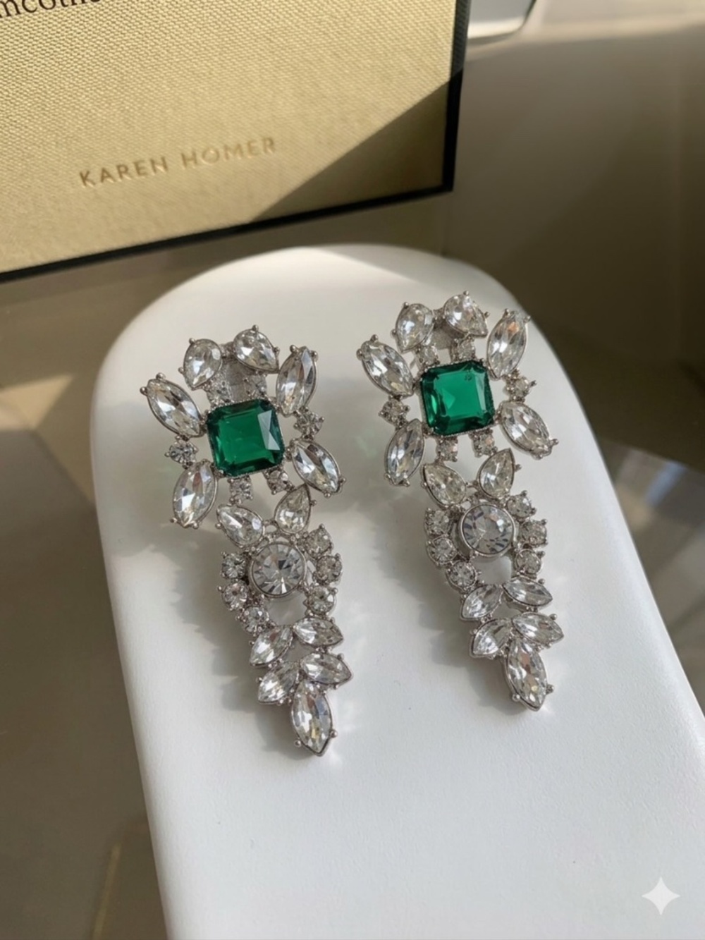 Gorgeous Emerald Green Crystal Statement Earrings - Brand New Set - Picture 3 of 4